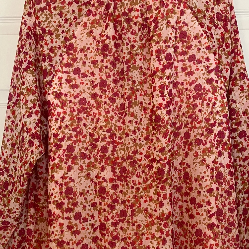 J. Crew Pink and Red Floral Chiffon Dress - Picture 4 of 11